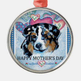 MOEDERDAG AUSTRALIAN SHEPHERD METALEN ORNAMENT