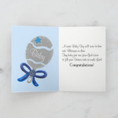 Moederdag Baby Blauw Rattle Kaart (Binnen)