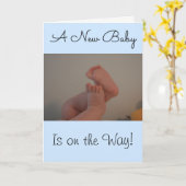 Moederdag Baby Blauw Rattle Kaart (Gele Bloem)