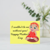 Moederdag Baby Girl Briefkaart (Staand voorkant)