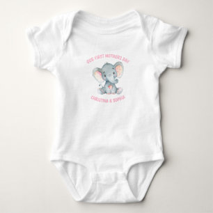 Moederdag Baby Meisje Olifant Roze Romper