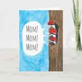 Moederdag Baby Spechten Aquarel Kaart (Voorkant)