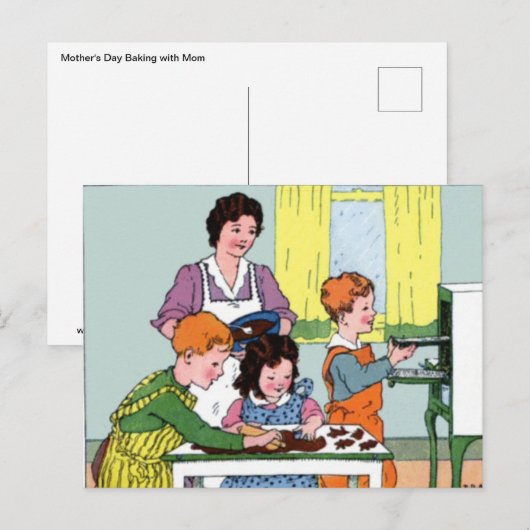 Moederdag bakken met mama briefkaart (Voorkant / Achterkant)