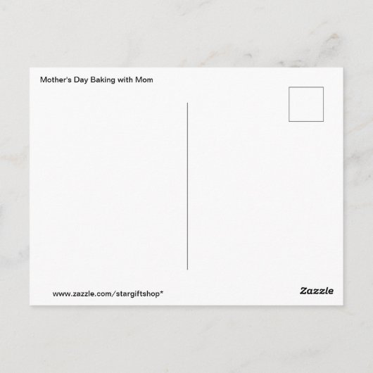 Moederdag bakken met mama briefkaart (Achterkant)
