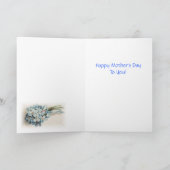 Moederdag Basket van Vergeet-Me-Nots Kaart (Binnen)