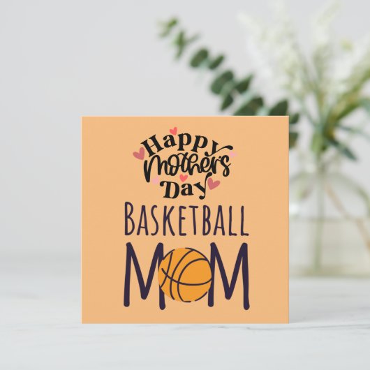 Moederdag basketbal voor mama  kaart (Staand voorkant)
