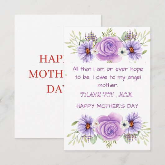 MOEDERDAG BEDANK JULLIE KAART (Voorkant / Achterkant)