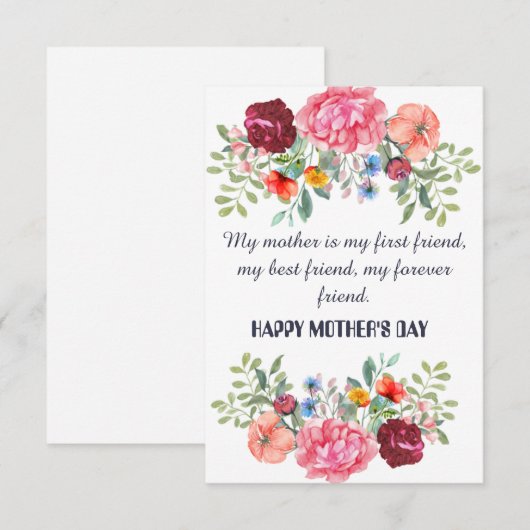 MOEDERDAG BEDANK JULLIE KAART (Voorkant / Achterkant)