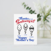 Moederdag Bedankt dat je ons niet hebt opgeslokt F Briefkaart (Staand voorkant)