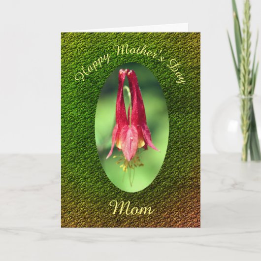 Moederdag Bedankt mama Columbine Flower Kaart (Voorkant)