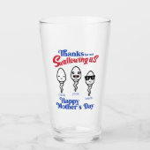 Moederdag Bedankt voor niet-inslikken van onze fam Glas (Voorkant)