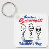 Moederdag Bedankt voor niet-inslikken van onze fam Sleutelhanger (Voorkant)