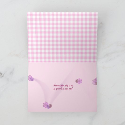 Moederdag beker en saucer met roze pruimen kaart (Binnen)