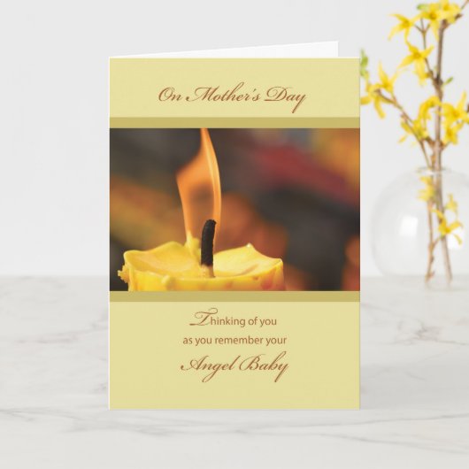 Moederdag Bereaved, Miscarco Yellow Candle Kaart (Gele Bloem)