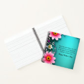 Moederdag bericht in cyaan aanpasbaar notitieboek (Binnen)