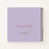 Moederdag bericht in grijs aanpasbaar notitieboek (Achterkant)