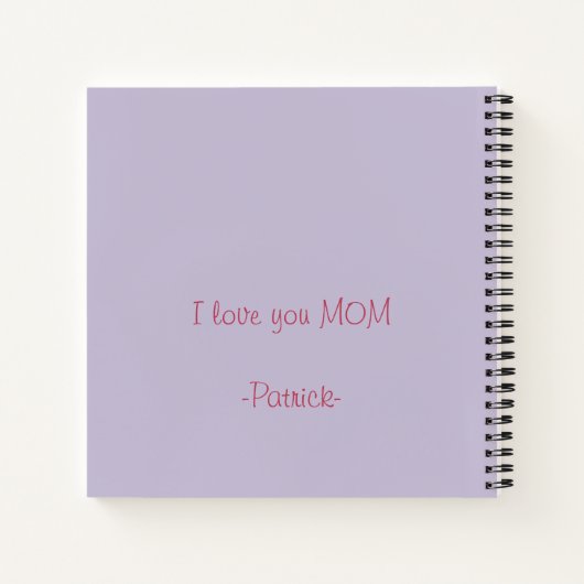 Moederdag bericht in grijs aanpasbaar notitieboek (Achterkant)