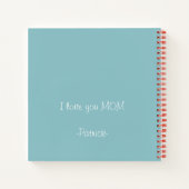 Moederdag bericht in grijsblauw aanpasbaar notitieboek (Achterkant)