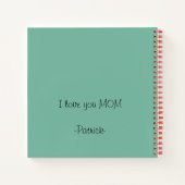 Moederdag bericht in groen aanpasbaar notitieboek (Achterkant)