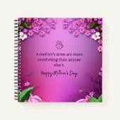 Moederdag bericht in roze aanpasbaar notitieboek (Voorkant)