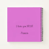 Moederdag bericht in roze aanpasbaar notitieboek (Achterkant)