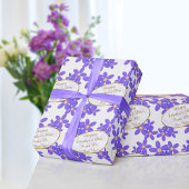 Moederdag Bericht Paarse Floral Wrapping Paper Cadeaupapier