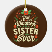 Moederdag bericht voor zuster Mam Keramisch Ornament (Achterkant)