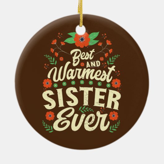 Moederdag bericht voor zuster Mam Keramisch Ornament (Achterkant)