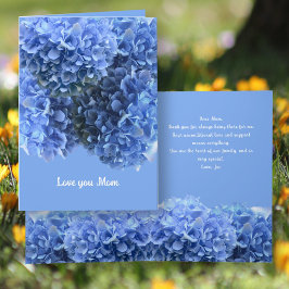 Moederdag Berichtkaart Blauwe Hortensia's