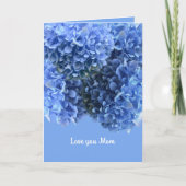 Moederdag Berichtkaart Blauwe Hortensia's (Voorkant)