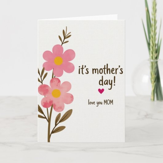 Moederdag Berichtkaart met Bloemen Kaart (Voorkant)
