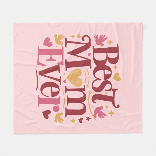 Moederdag Best Mam Ever Fleece Deken (Voorkant (Horizontaal))