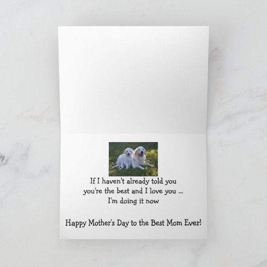 Moederdag Best mam Ever Golden Retriever Dog Kaart (Binnen)
