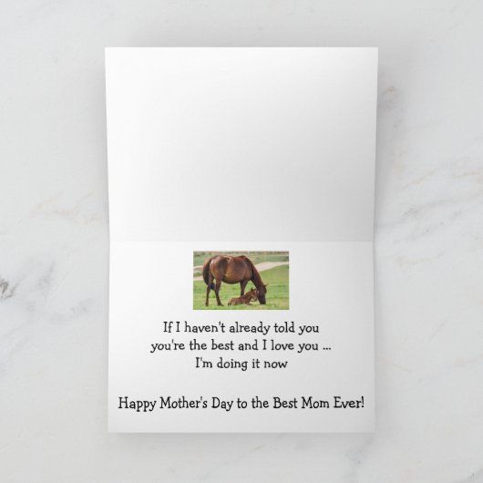 Moederdag Best mam Ever Horses Kaart (Binnen)