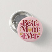 Moederdag Best Mam Ever Ronde Button 3,2 Cm (Voorkant /achterkant)