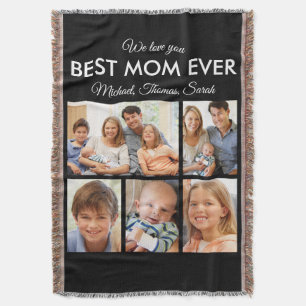 Moederdag Best mam Ever Trendy Photo Collage Deken