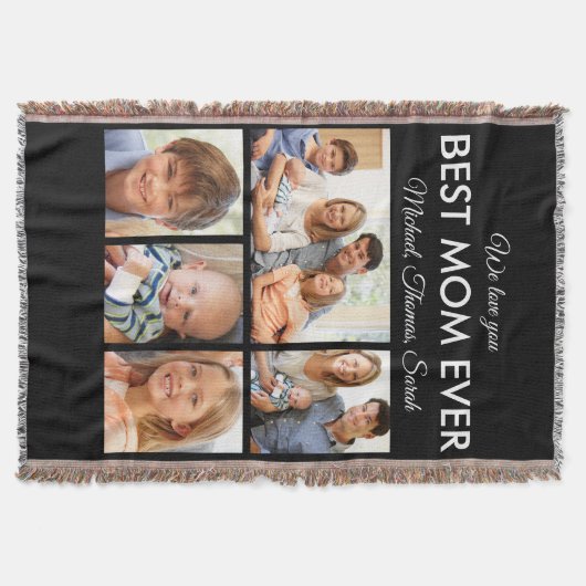 Moederdag Best mam Ever Trendy Photo Collage Deken (Voorkant)