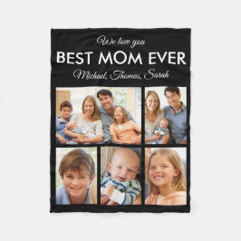 Moederdag Best mam Ever Trendy Photo Collage Fleece Deken