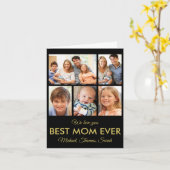 Moederdag Best mam Ever Trendy Photo Collage Kaart (Gele Bloem)