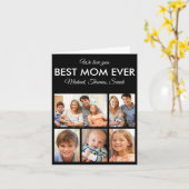 Moederdag Best mam Ever Trendy Photo Collage Kaart (Gele Bloem)