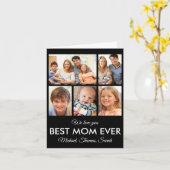Moederdag Best mam Ever Trendy Photo Collage Kaart (Gele Bloem)