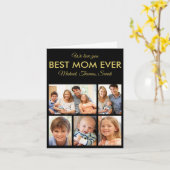 Moederdag Best mam Ever Trendy Photo Collage Kaart (Gele Bloem)