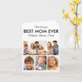 Moederdag Best mam Ever Trendy Photo Collage Kaart (Gele Bloem)