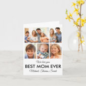 Moederdag Best mam Ever Trendy Photo Collage Kaart (Gele Bloem)