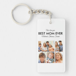 Moederdag Best mam Ever Trendy Photo Collage Sleutelhanger