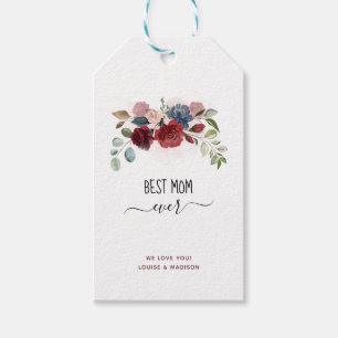 Moederdag Best Mam ooit Persoonlijke Floral Clas Cadeaulabel