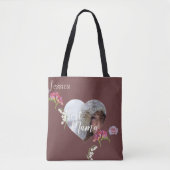 Moederdag "Best Mama" Heart Foto Fresia Tote Bag (Voorkant)