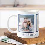 Moederdag Beste Mam in de Wereld Multi Foto Grote Koffiekop<br><div class="desc">Aangepaste gedrukte koffie mok gepersonaliseerd met uw foto's en woorden "beste vader in het woord ♥️ we van je houden". Voeg 3 speciale foto's toe.</div>