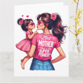 Moederdag Beste Mama2 Super Mama kaart (Gele Bloem)