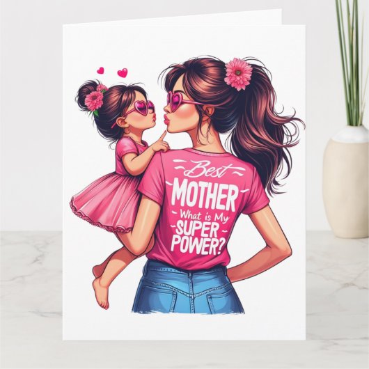 Moederdag Beste Mama2 Super Mama kaart (Voorkant)